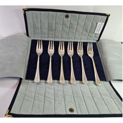 Set di Sei Forchette da dolce in argento 800 stile Inglese - BUGATTI - 